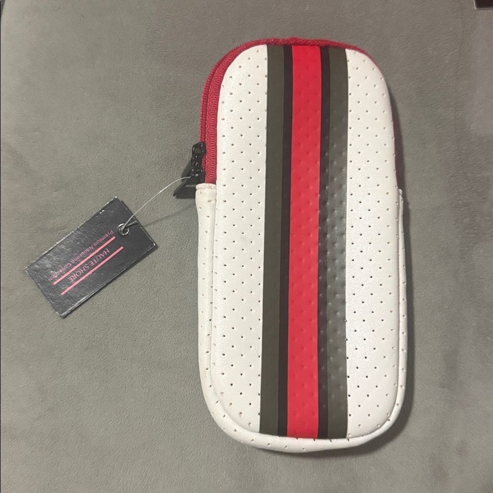 Coated Neoprene Eyeglass Case - 2 Card Slips - Zipper Closure - BRAND NEW
